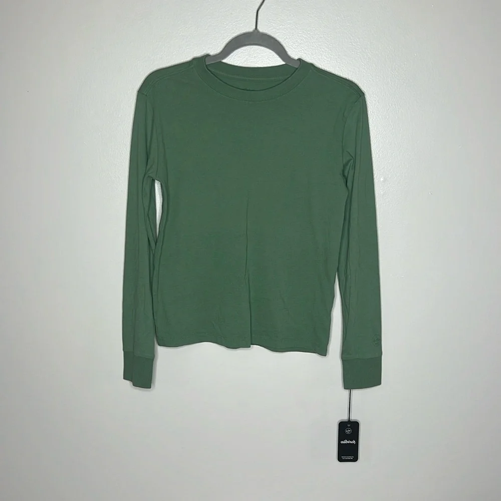 NWT allbirds Cotton Long Sleeve Tee Hazy Cargo - NWT - Picture 2 of 10